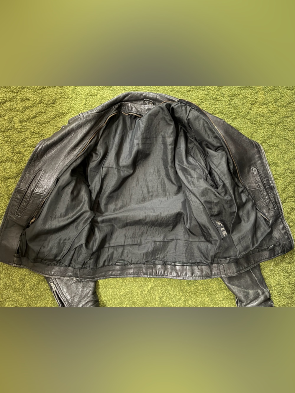 Vintage 1960s Black Leather Biker Jacket - Picture 15 of 16